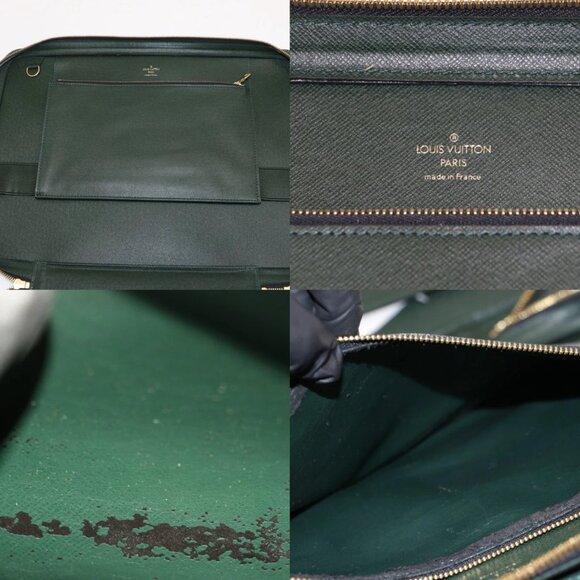 Louis Vuitton Sui Taiga Green Epicea Leather Canvas Bag - Picture 14 of 14